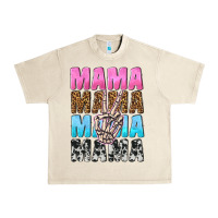 Mama Skeleton Peace Leopard Pattern Urban Heavy Tee | Teevron