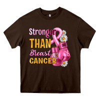 Chocolate Brown Stronger than breast cancer Heavy Core Tee - Artiststas