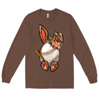 Chestnut Baseball Easter Bunny Long Sleeve Tee - BundleAndBundleShop