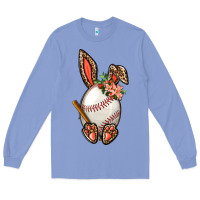 Colony Blue Baseball Easter Bunny Long Sleeve Tee - BundleAndBundleShop