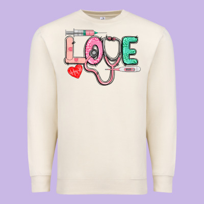 Love Nursing Premium Sweatshirt Designed By Cowgirlartshop