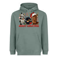 Sage merry christmas heifer cow gnomies Heavyweight Hoodie - CowGirlArtShop