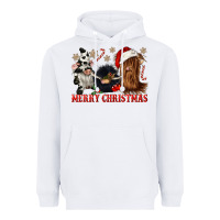 White merry christmas heifer cow gnomies Heavyweight Hoodie - CowGirlArtShop