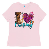Bubblegum Pink i love crafting Ladies Tee - RanaPortraitStore