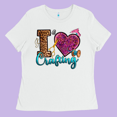I Love Crafting Ladies Tee Designed By Ranaportraitstore