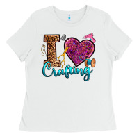White i love crafting Ladies Tee - RanaPortraitStore