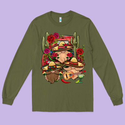 Mexican Gnomies Truck Long Sleeve Tee Designed By Bundleandbundleshop