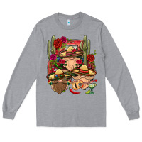 Heather Grey Mexican Gnomies Truck Long Sleeve Tee - BundleAndBundleShop