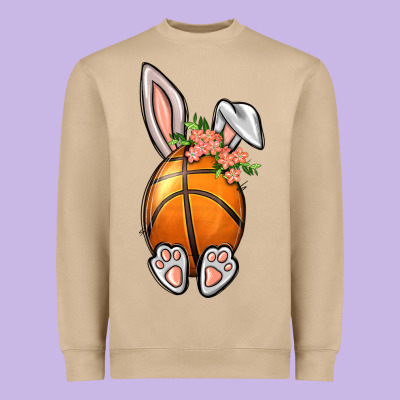 Basketball Easter Bunny Heavyweight Sweatshirt Designed By Bundleandbundleshop