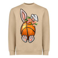 Mushroom Basketball Easter Bunny Heavyweight Sweatshirt - BundleAndBundleShop