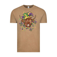 Vintage Coffee mardi gras cow Vintage Tee - MaliasSmallBusiness