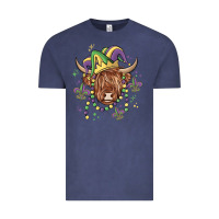 Vintage Denim mardi gras cow Vintage Tee - MaliasSmallBusiness