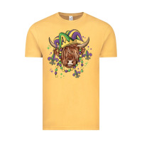 Vintage Mustard mardi gras cow Vintage Tee - MaliasSmallBusiness