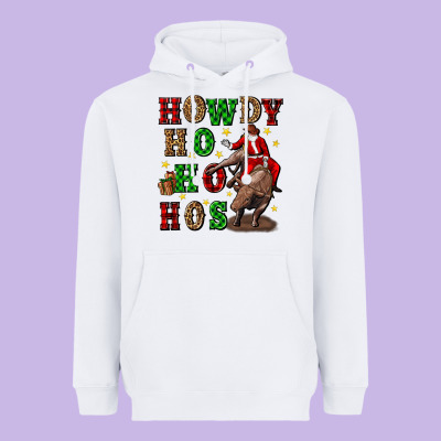 Howdy Ho Ho Hos Christmas Heavyweight Hoodie Designed By Cowgirlartshop