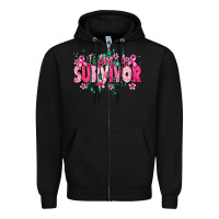 Black i am a survivor Zipper Hoodie - NancyCooperArtShop