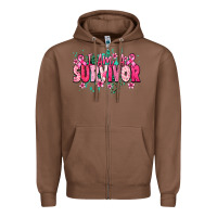 Chestnut i am a survivor Zipper Hoodie - NancyCooperArtShop
