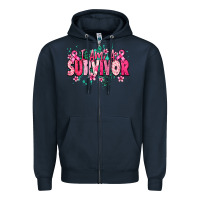 Navy i am a survivor Zipper Hoodie - NancyCooperArtShop