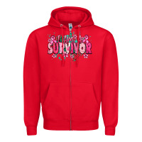 Red i am a survivor Zipper Hoodie - NancyCooperArtShop