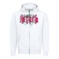 White i am a survivor Zipper Hoodie - NancyCooperArtShop