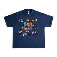 Navy god is so much bigger than... Urban Heavy Tee - MaliasSmallBusiness