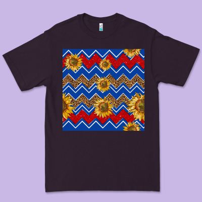 4th Of July Sunflower Seamless  Pattern Premium Tee Designed By Bundleandbundleshop
