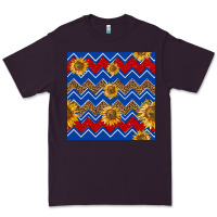 Plum 4th of july sunflower seamless  pattern Premium Tee - BundleAndBundleShop