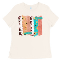 Bone Western Cowhide Sunflower Jute Glitter Farm Life Brush Stroke Ladies Tee - Bettercallsaul