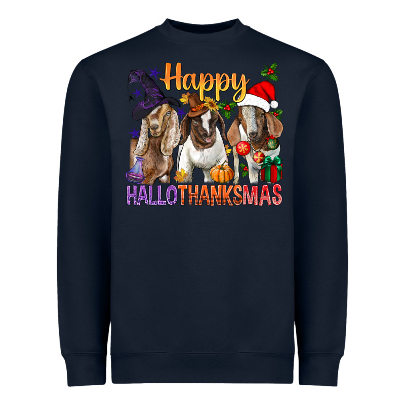 Happy Hallothanksmas Goats Heavyweight Sweatshirt by BundleAndBundleShop | Teevron