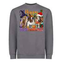 Storm Happy Hallothanksmas Goats Heavyweight Sweatshirt - BundleAndBundleShop