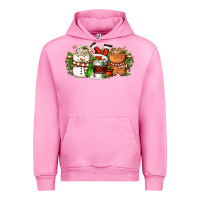 Fuchsia Pink Christmas coffee cups Urban Hoodie - FaDigitalArtStudio