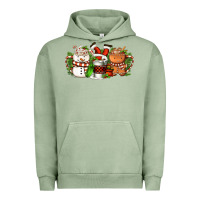 Pigment Oil Green Christmas coffee cups Urban Hoodie - FaDigitalArtStudio