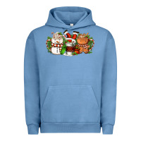 Pigment Pebble Blue Christmas coffee cups Urban Hoodie - FaDigitalArtStudio