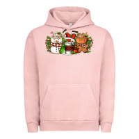 Pigment Salmon Christmas coffee cups Urban Hoodie - FaDigitalArtStudio