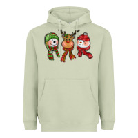 Matcha christmas reindeer polar bear snowman Heavyweight Hoodie - CowGirlArtShop