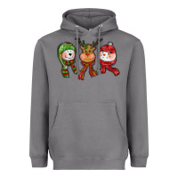 Storm christmas reindeer polar bear snowman Heavyweight Hoodie - CowGirlArtShop