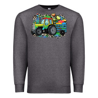 Charcoal Heather Autism farm tractor Premium Sweatshirt - CowGirlArtShop