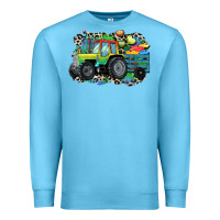 Ocean Blue Autism farm tractor Premium Sweatshirt - CowGirlArtShop