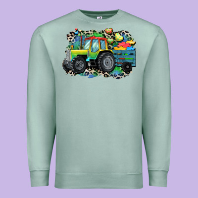 Autism Farm Tractor Premium Sweatshirt Designed By Cowgirlartshop