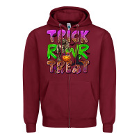 Burgundy Trick Rawr Treat Zipper Hoodie - texasbilliewilder