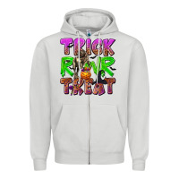 Dove Grey Trick Rawr Treat Zipper Hoodie - texasbilliewilder