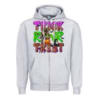 Heather Grey Trick Rawr Treat Zipper Hoodie - texasbilliewilder