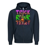 Navy Trick Rawr Treat Zipper Hoodie - texasbilliewilder