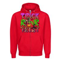 Red Trick Rawr Treat Zipper Hoodie - texasbilliewilder