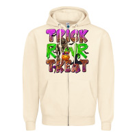 Sandshell Trick Rawr Treat Zipper Hoodie - texasbilliewilder