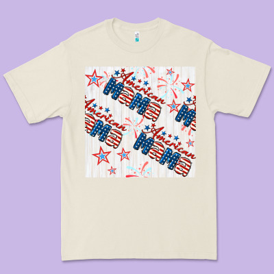American Mama Seamless Pattern Premium Tee Designed By Bundleandbundleshop