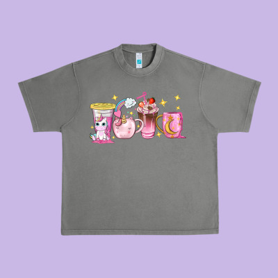 Unicorn Coffee Cups Urban Heavy Tee Designed By Nancycooperartshop