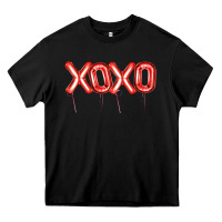 Black Valentine's Day Xoxo Balloon Heavy Core Tee - Artiststas