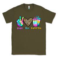 Army Green peace love loaded tea Classic Tee - JahusDesignShop