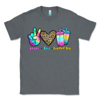 Charcoal Heather peace love loaded tea Classic Tee - JahusDesignShop