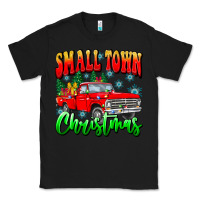 Black Small town Christmas Classic Tee - CowhideDigitalArt